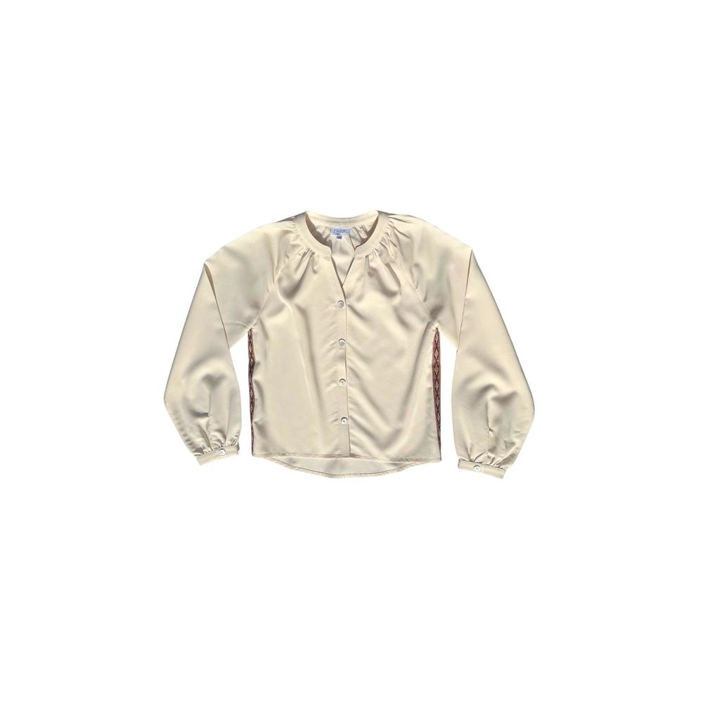 NEW PLEAT girl's adair top in cream